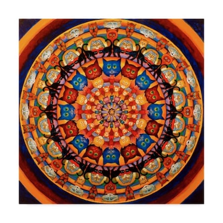 Bill Bell 'Cat Mandala' Canvas Art,18x18